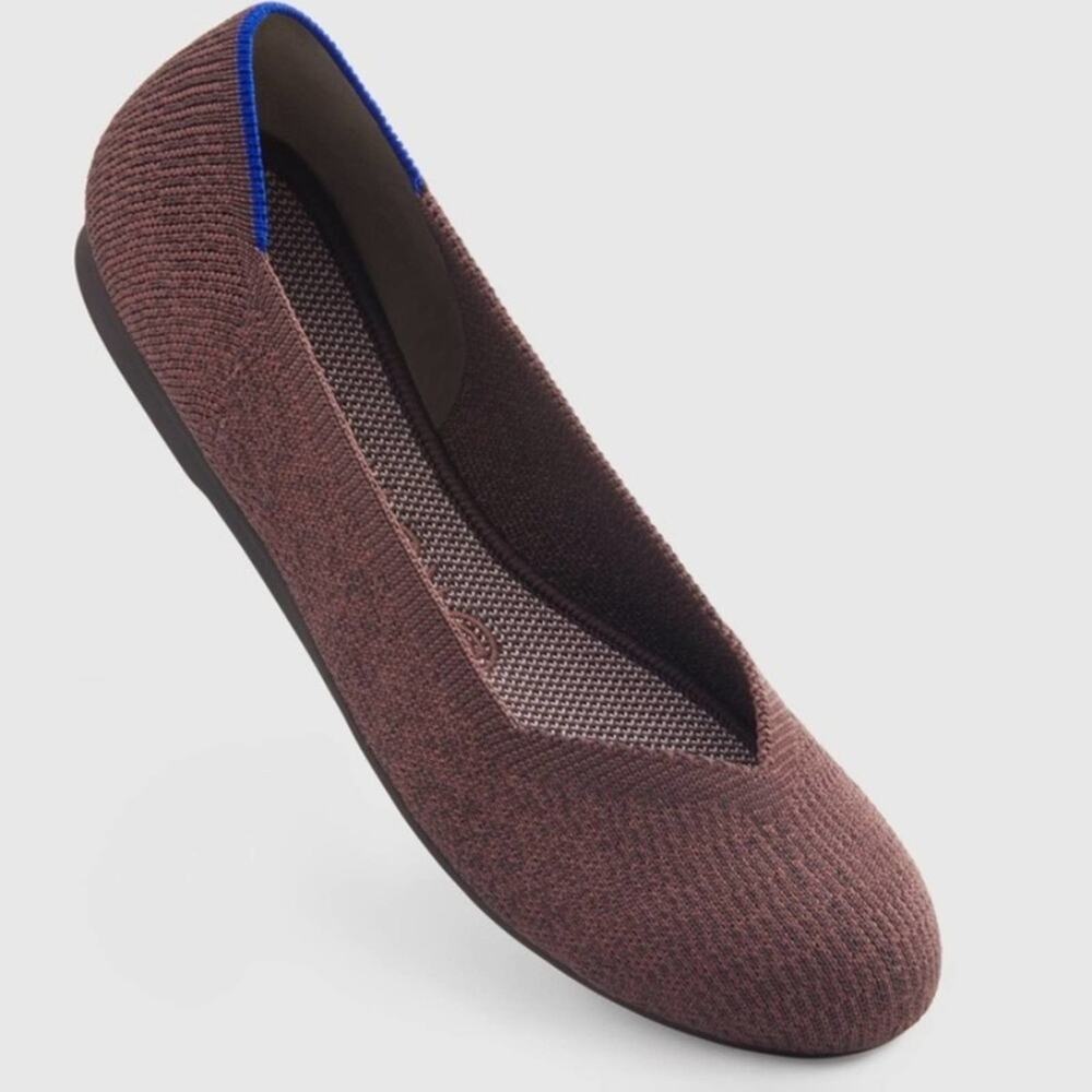 Rothys Round Truffle Python Size 8 Brown Flat Sho… - image 2